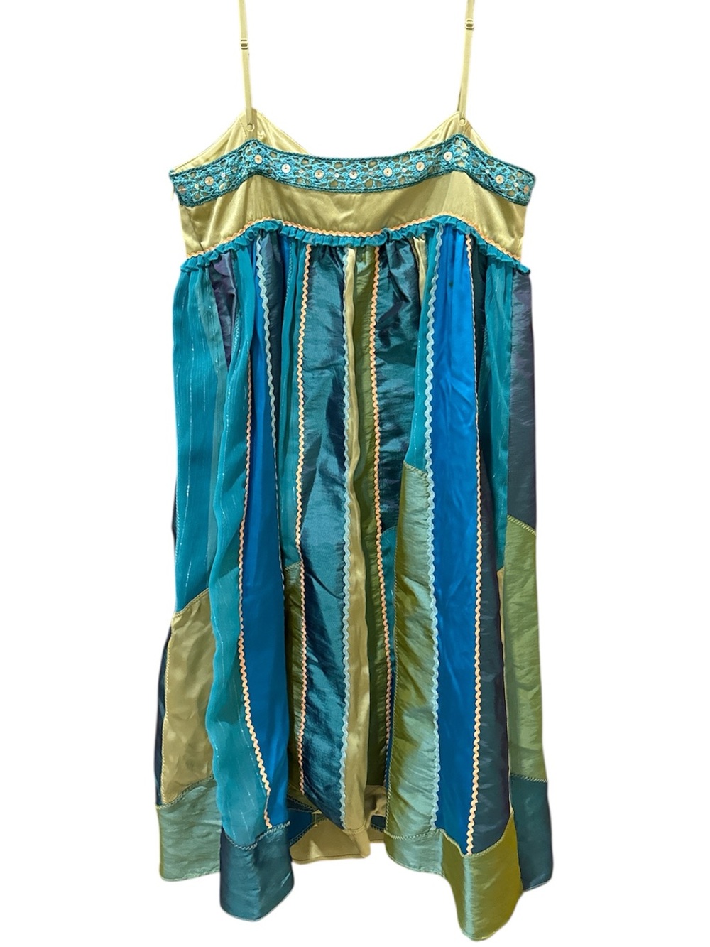 Vintage Sue Wong Silk Embroidered Patchwork Romantic Boho Fairy Dress Size:6 - Picture 6 of 7